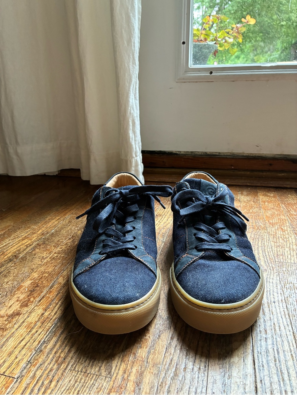 GREATS Men's Casual Navy Sneakers with Gum Sole